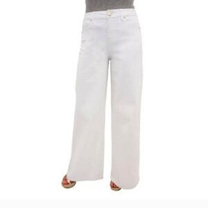1822 Denim White Wide-Leg Jeans Size 14  MSRP $64